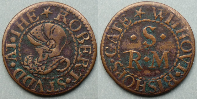 Bishopsgate Without, Robert Studd farthing token Bishopsgate Without, Robert Studd farthing token